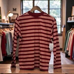 BP. Women's XS Striped Long Sleeve Pull-On Shirt Multicolor Casual